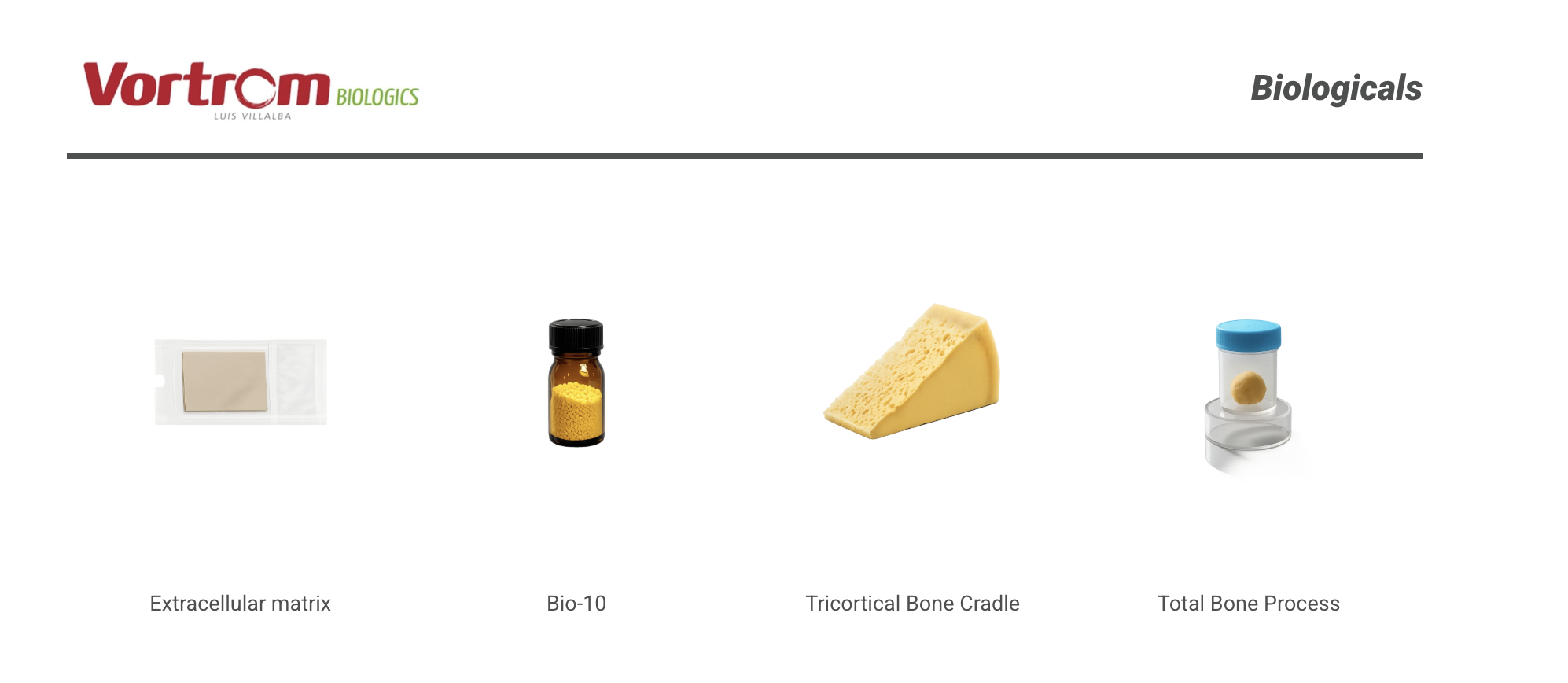 Vortrom Biologics - Extracellular matrix, Bio-10, Tricortical Bone Cradle, Total Bone Process